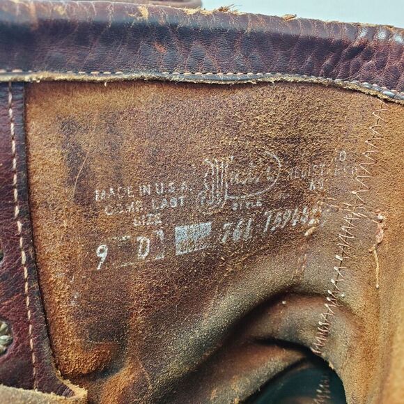 Justin Boots Mens 9 D Brown‎ Leather Conductor Briar 8 Comfort Packer Work Shoes - Picture 12 of 15